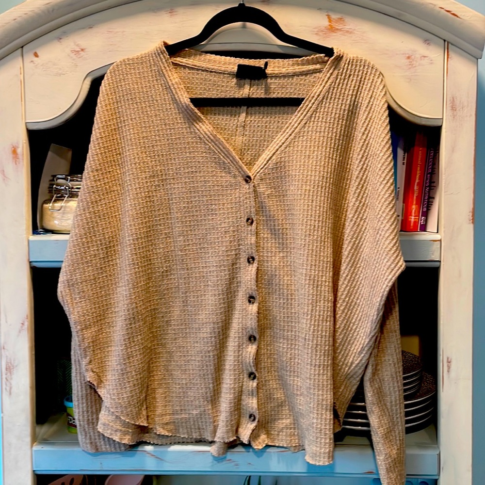 Urban Outfitters cropped button up thermal